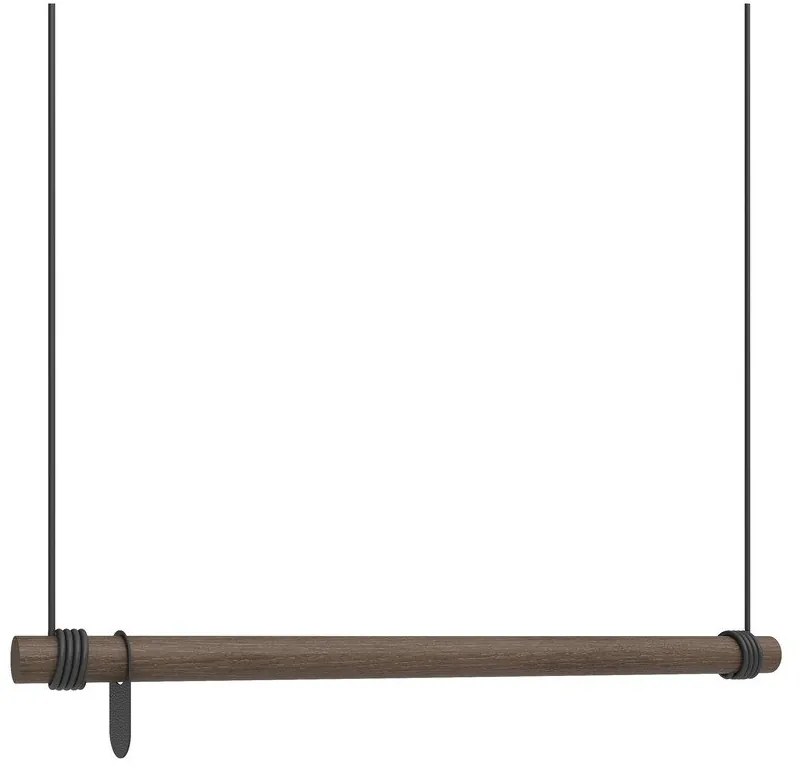 Brązowy wieszak ścienny z litego drewna dębowego 80 cm Swing M – LIND DNA