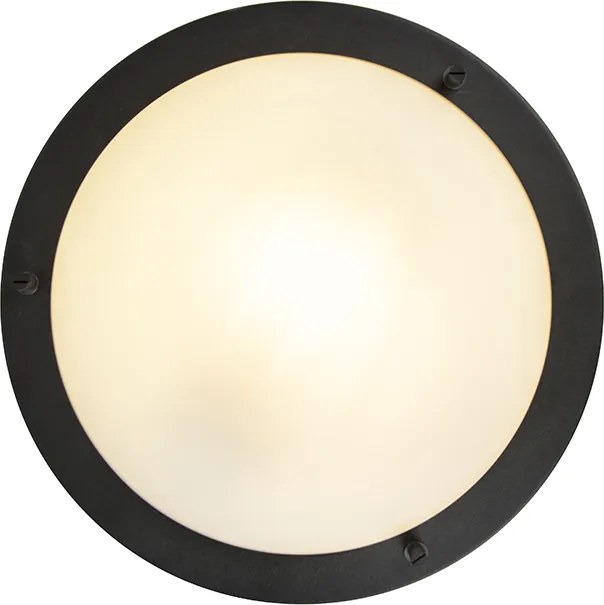 Inteligentna lampa sufitowa czarna 31 cm z WiFi A60 IP44 - Yuma