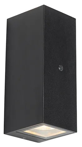Zewnetrzna Kinkiet / Lampa scienna czarny 2-punktowy IP44 z czujnikiem zmierzchu - Baleno II Nowoczesny Oswietlenie zewnetrzne