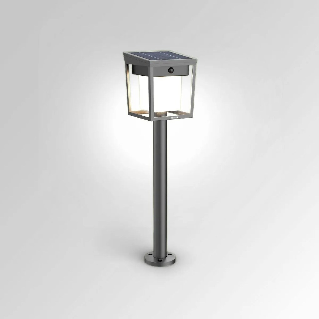 Philips Blaise UltraEfficient słupek solarny LED zczujnikiem, antracytowy, 1,5 W, 250/20 lm, 3000 K