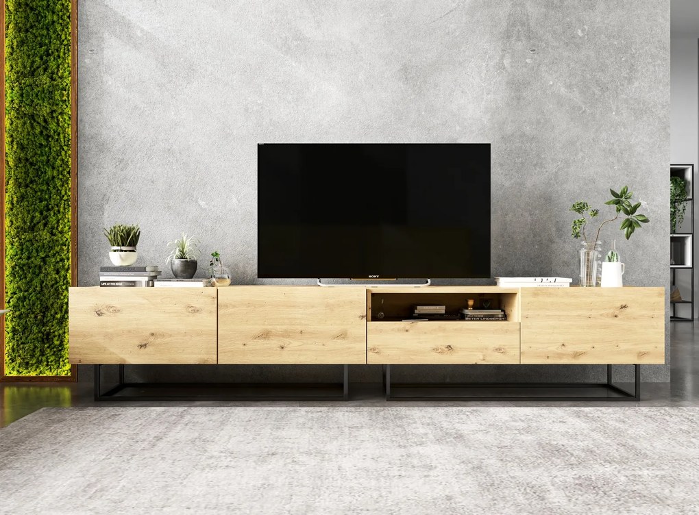 Szafka RTV na płozach Enjoy z półką i szufladą dąb artisan