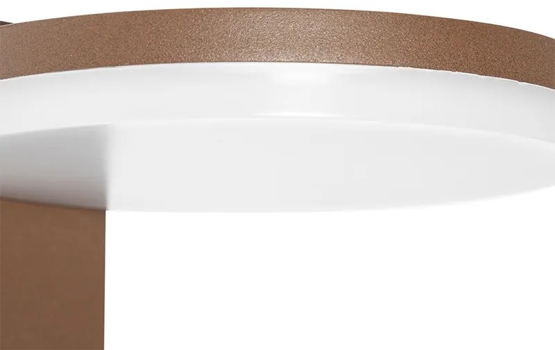 Nowoczesna lampa ścienna zewnętrzna brązowa rdza z wbudowanym LED IP54 - Esmee