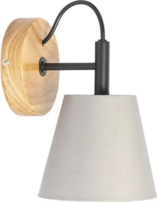 Rustykalna lampa ścienna drewniana z szarym - Cupy