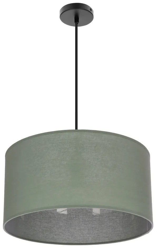 Zielona lampa wisząca z tekstylnym kloszem ø 40 cm Shanti – Candellux Lighting