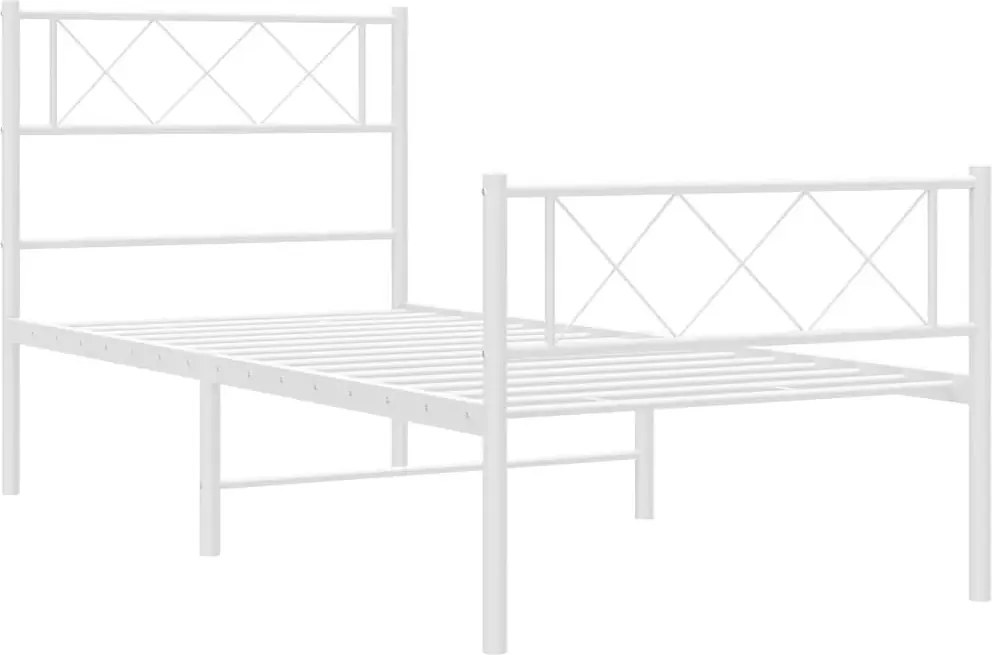 Białe metalowe łóżko loftowe 100x200 cm - Raffa