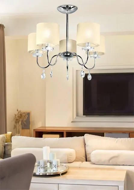 Kremowa lampa wisząca z abażurami - 2Q D229 H8-D40