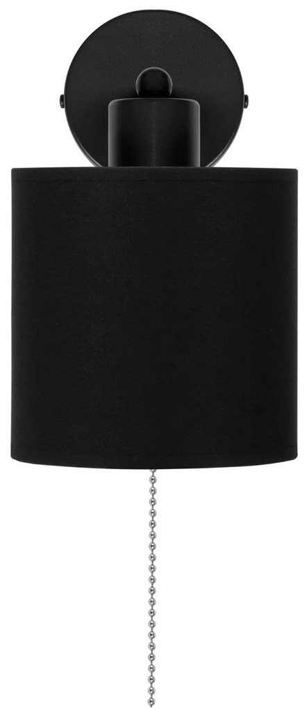 Czarny kinkiet LED z włącznikiem z czarnym abażurem SHWD-C-1010SC-SC j