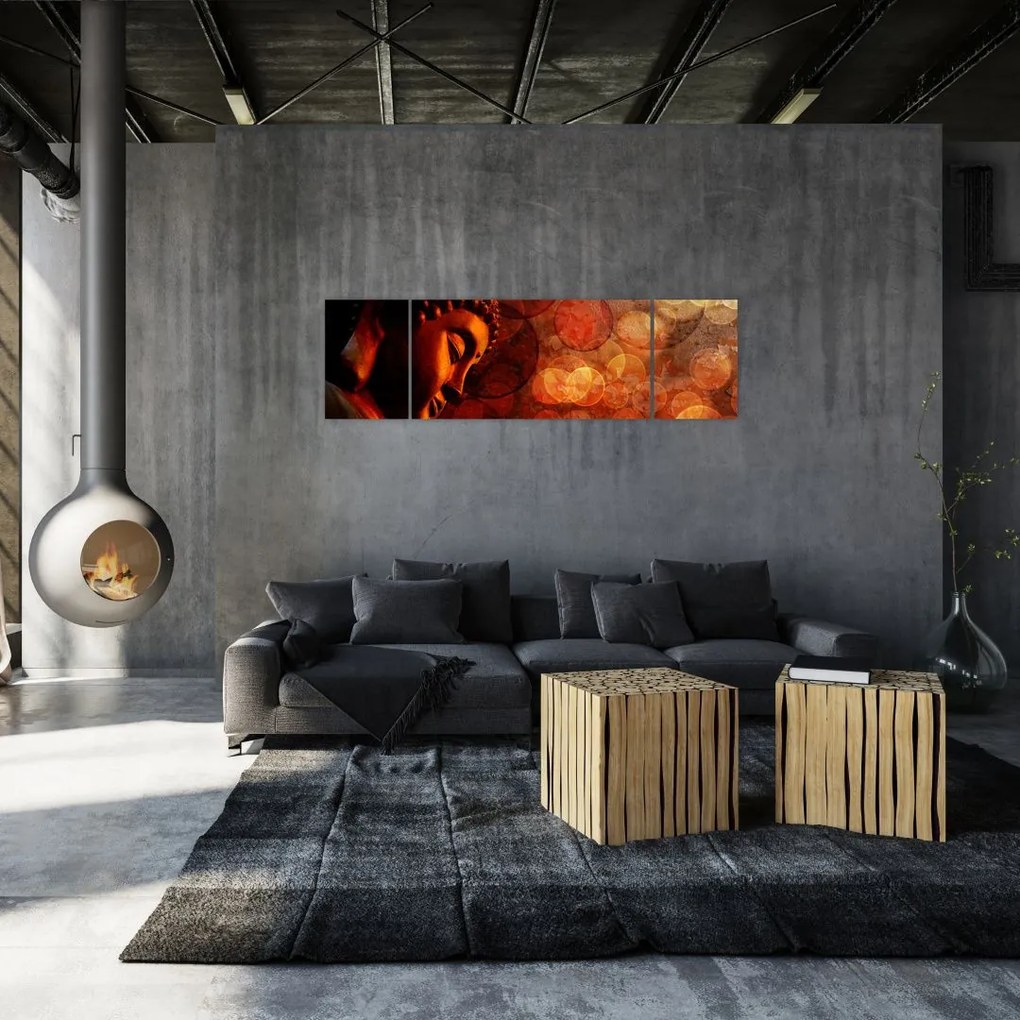 Obraz - Budda w odcieniach czerwieni (170x50 cm)