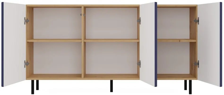 Komoda ryflowane fronty, szafki, KAMA 3D SLIM ARISAN GRANAT