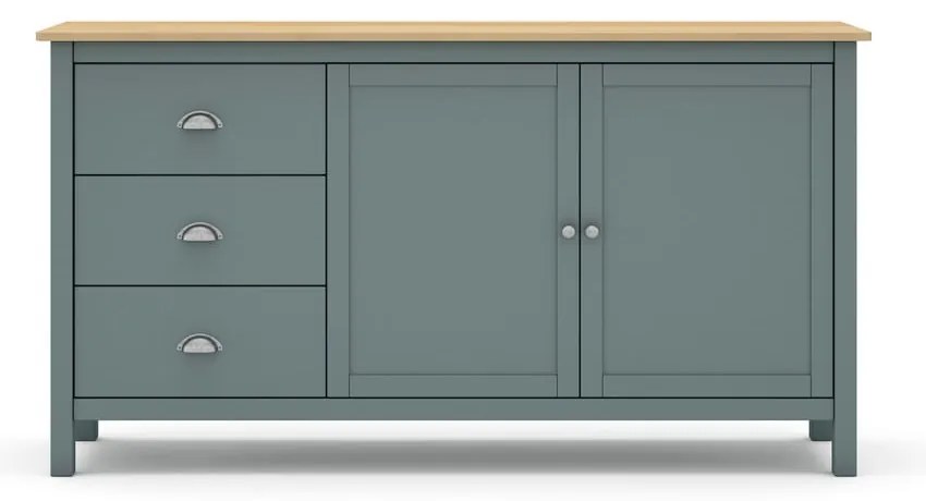 Szarozielona komoda z litego drewna sosnowego 150x80x40 cm Misti – Marckeric
