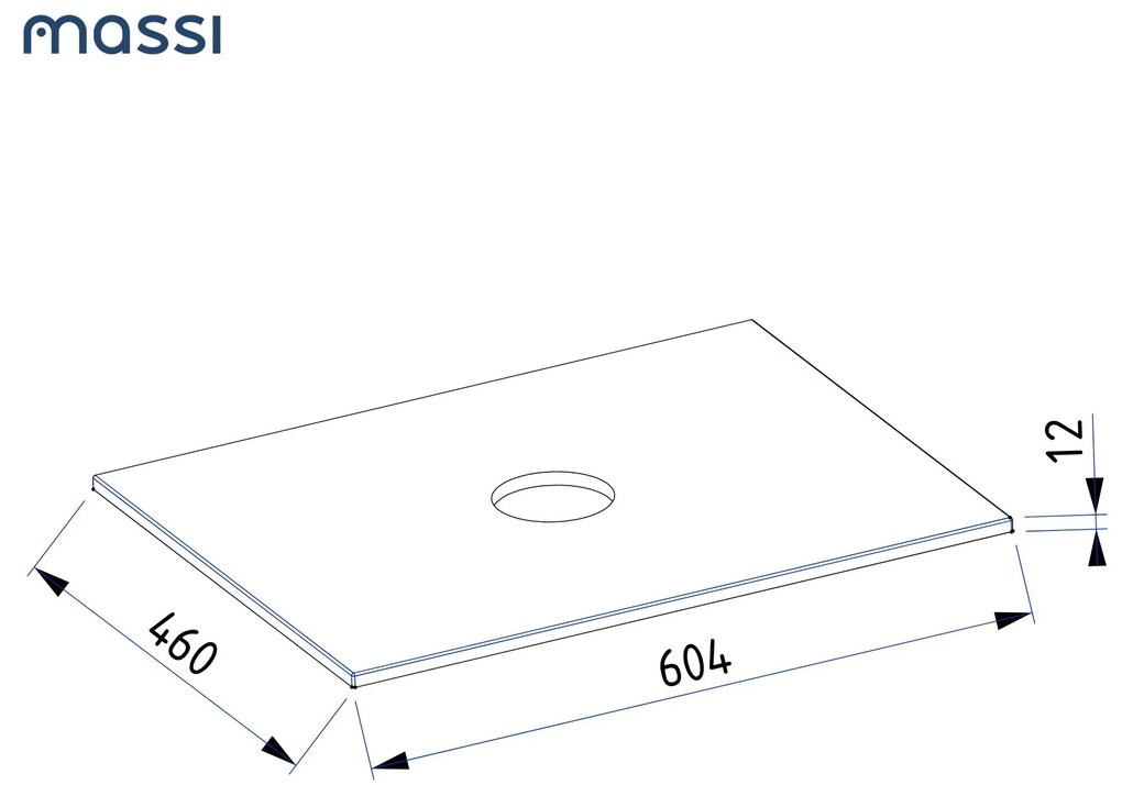 Szafka łazienkowa wisząca biała loftowa 60 x 45 cm z czarnym blatem o strukturze kamienia VALO