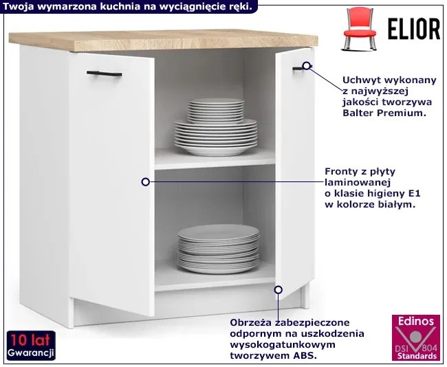 Biała Dolna Szafka Kuchenna 80 Cm B5-D38