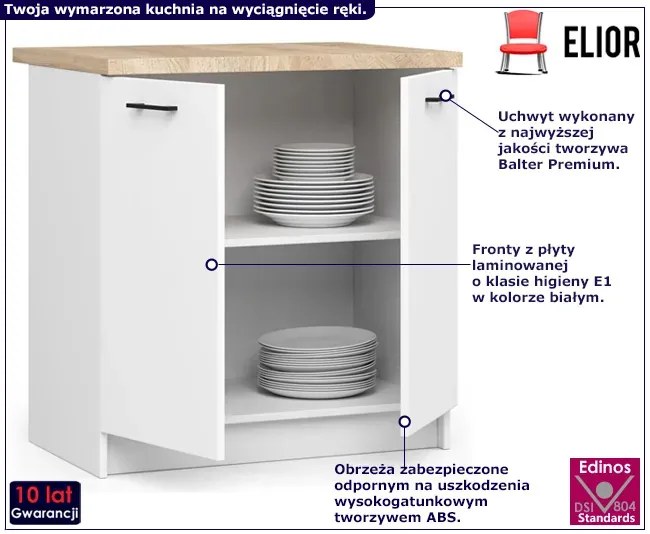 Biała Dolna Szafka Kuchenna 80 Cm Dragan 4X