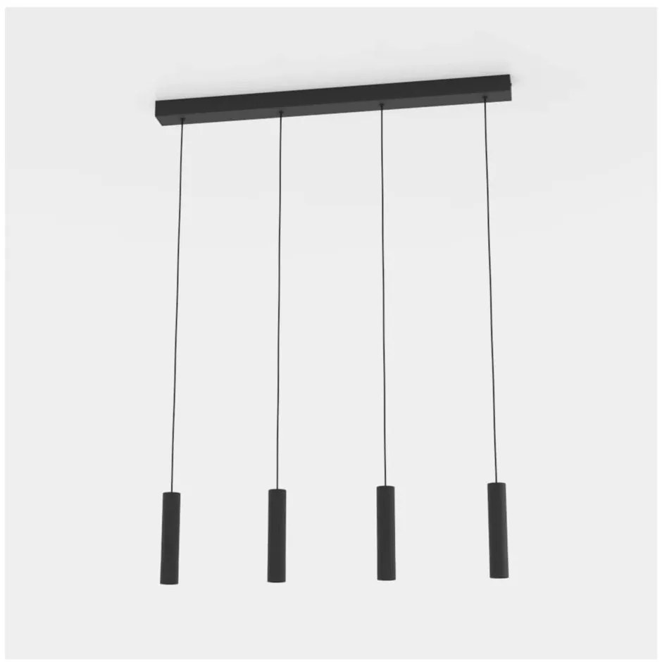Czarna lampa wisząca LED z metalowym kloszem ALMUDAINA – EGLO
