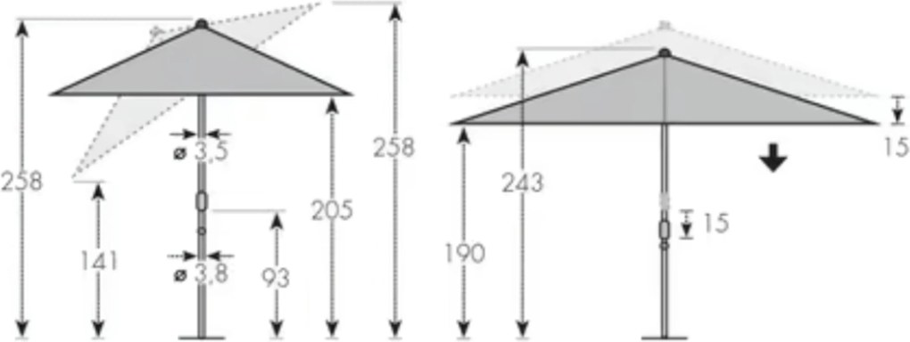 Doppler ALU WOOD parasol ogrodowy 300 x 200 cm beżowy
