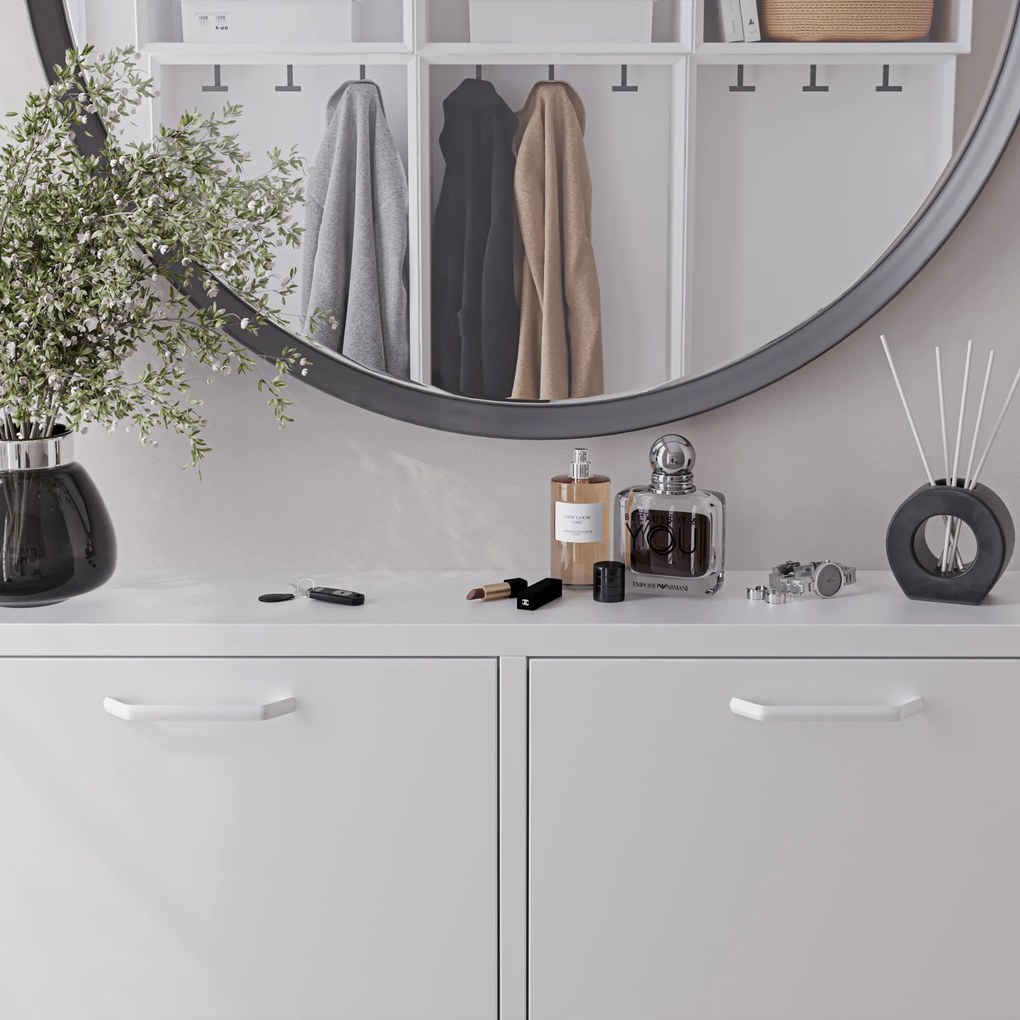 Szafka na buty metalowa wąska biała  SHIRLEY 960 x 900 x 170 mm