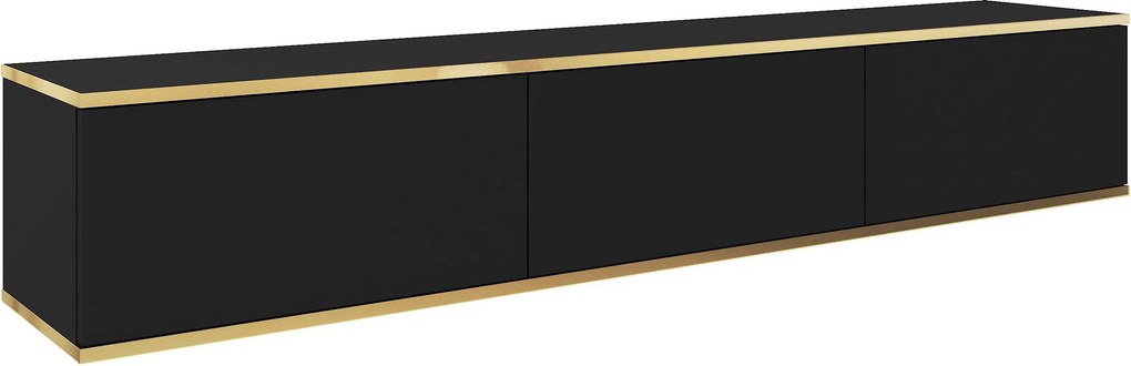 Szafka RTV wisząca VENEZIA 175 cm do Salonu pod Telewizor - Czarny
