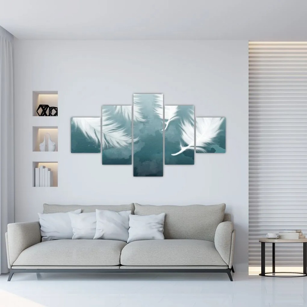 Obraz - Białe pióro (125x70 cm)