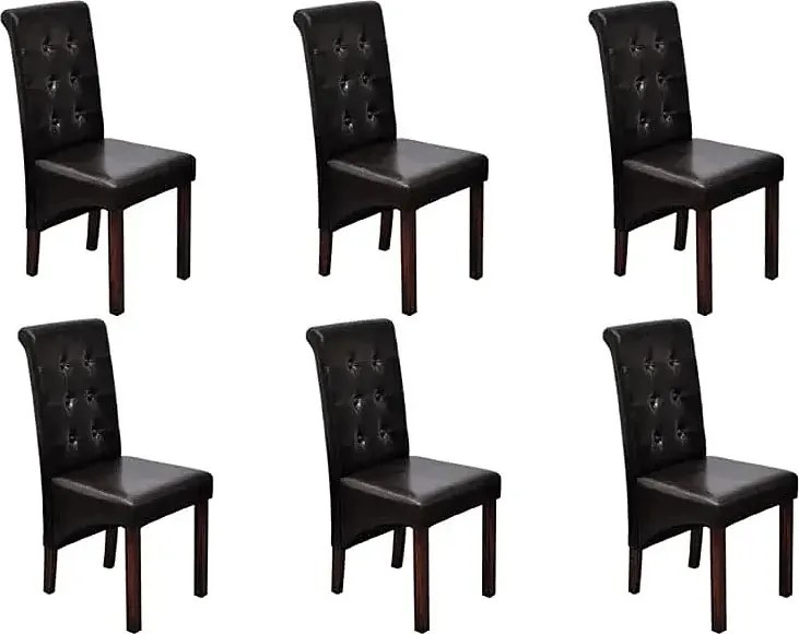 Komplet 6 tapicerowanych krzeseł pikowanych wenge S2-D38
