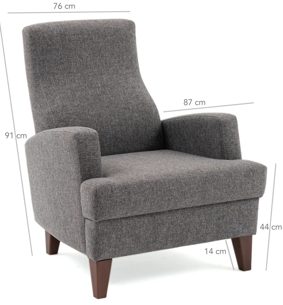 Fotel Kana Bergere Dark Grey