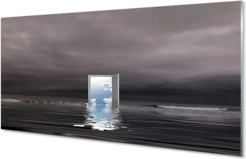 Szkło do Kuchni na Ścianę Drzwi na Granicy Morza i Nieba
