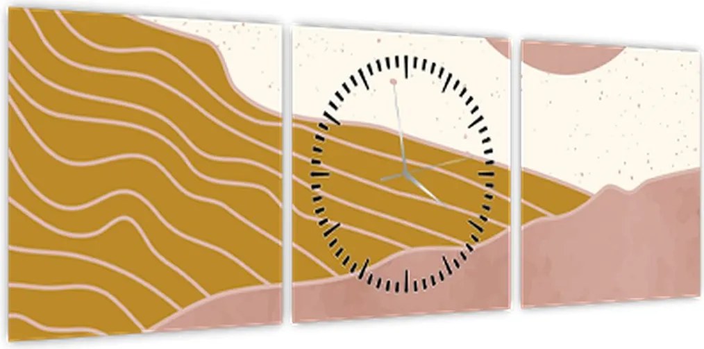 Obraz - Wschód słońca (z zegarem) (90x30 cm)