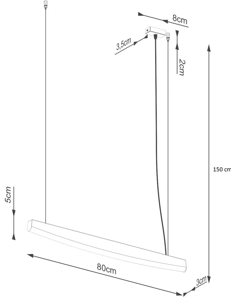 Lampa wisząca JORUN 80 czarna LED 3000K SOLLUX  LIGHTING