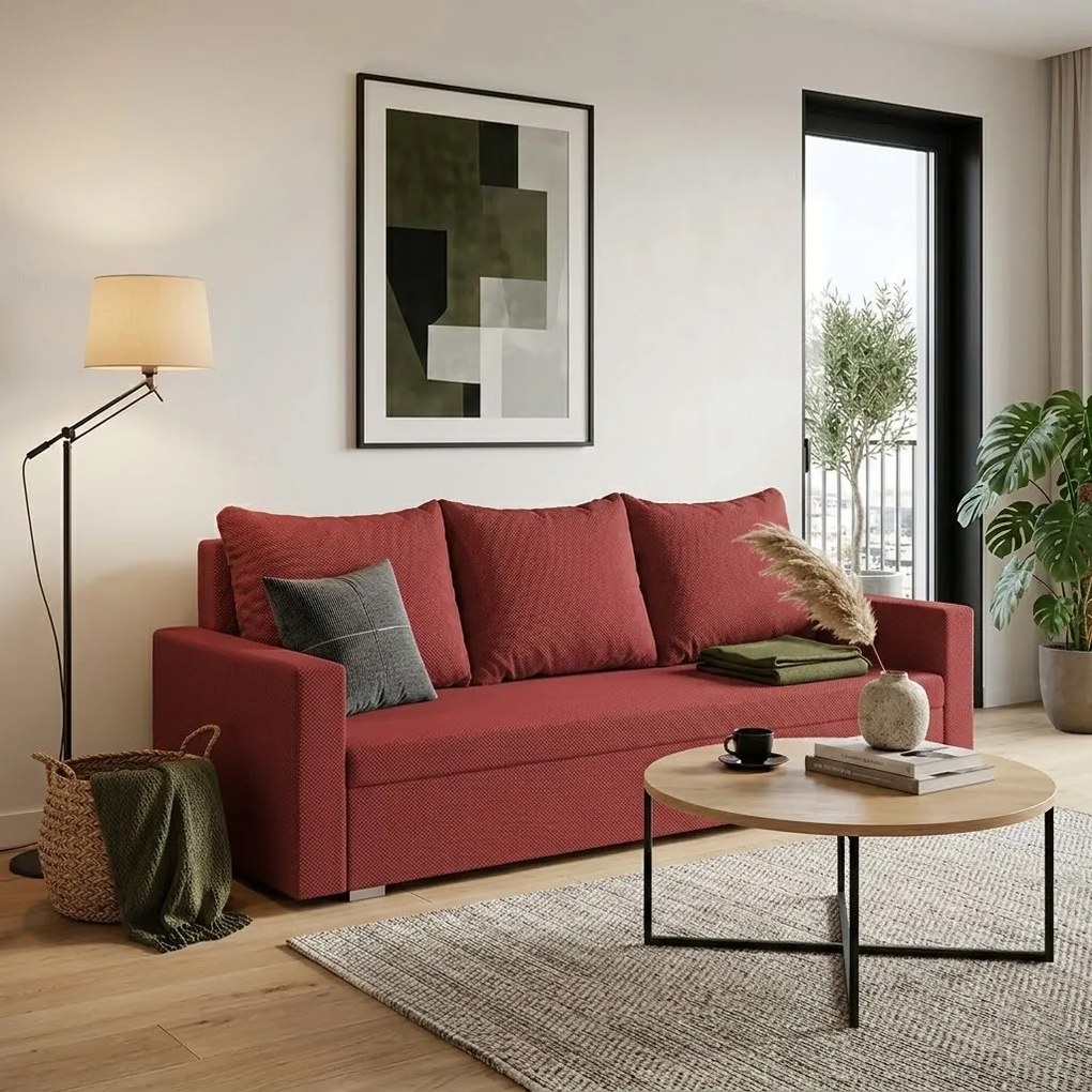 Sofa kanapa 3 os z funkcją spania DIZY Czerwony
