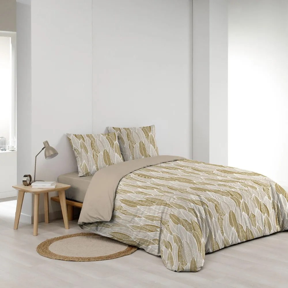 Pościel dwuosobowa z mikrowłókna w kolorze ochry 240x220 cm Kim – douceur d'intérieur