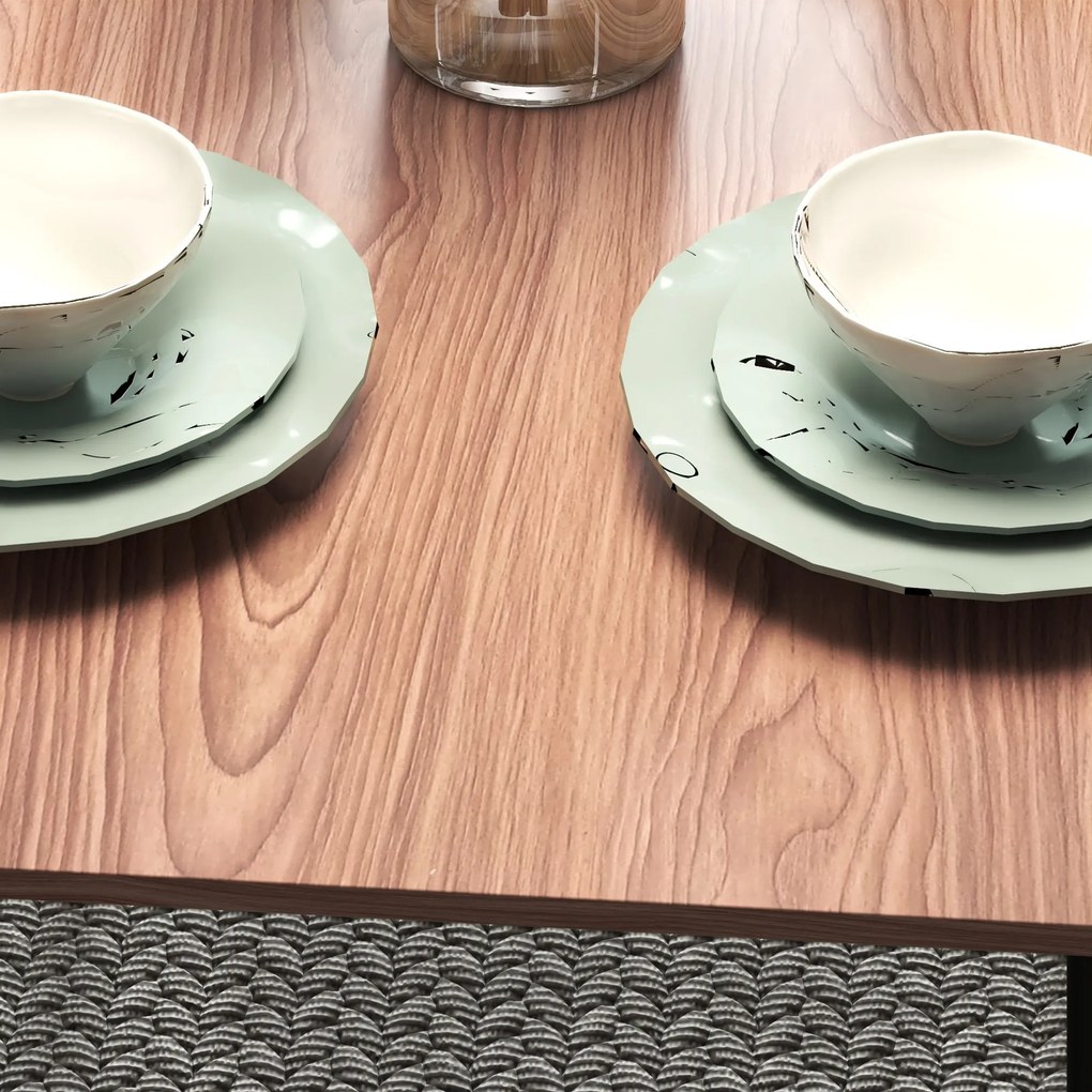 HOMCOM Zestaw stolik stołowy z krzesłami do jadalni, design przemysłowy, 110 cm x 70 cm x 75 cm, Brąz