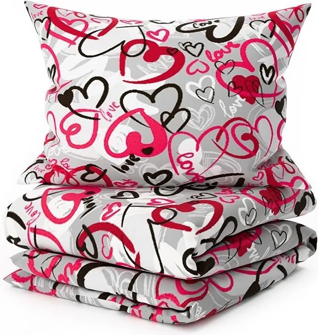 PrzytulneMieszkanie.pl PrzytulneMieszkanie.pl Pościel bawełniana STREET LOVE szara Rozmiar pościeli: 70 x 90 cm | 140 x 200 cm