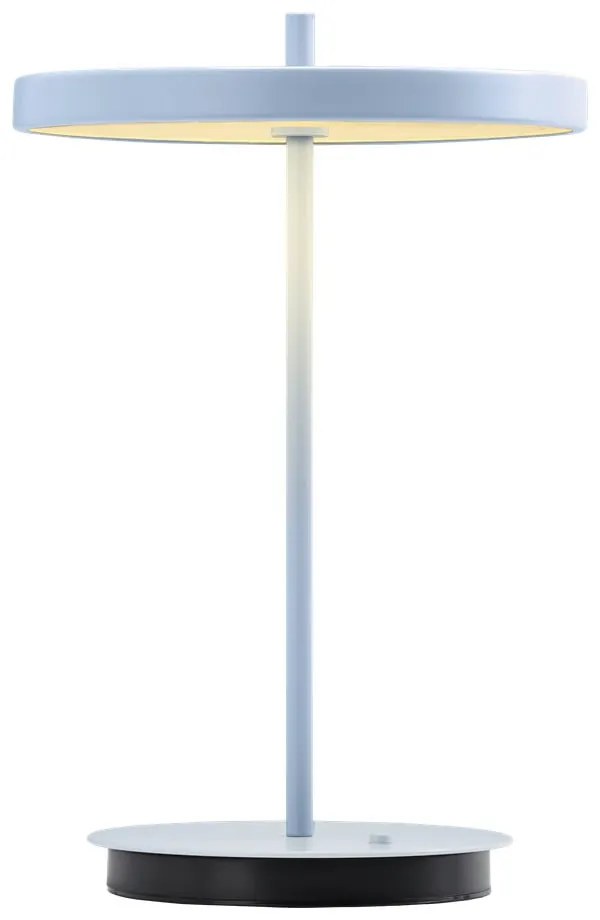 Jasnoniebieska metalowa lampa stołowa LED z metalowym kloszem (wysokość 31 cm) Asteria Move – UMAGE