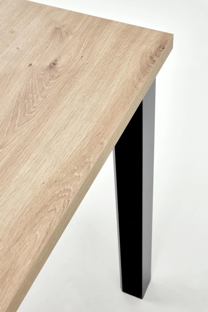Stół kwadratowy rozkładany płyta dąb artisan/czarny 80-200/80/76 cm QUBIK