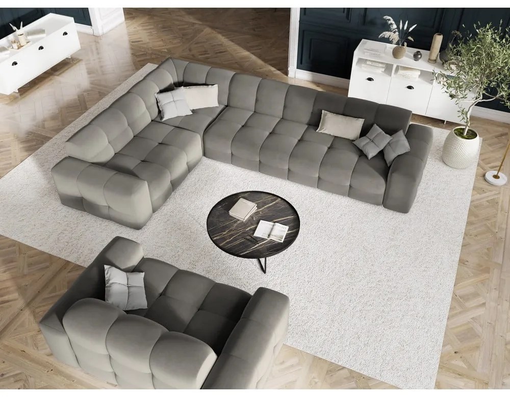 Szara aksamitna sofa 156 cm Kendal – Micadoni Home