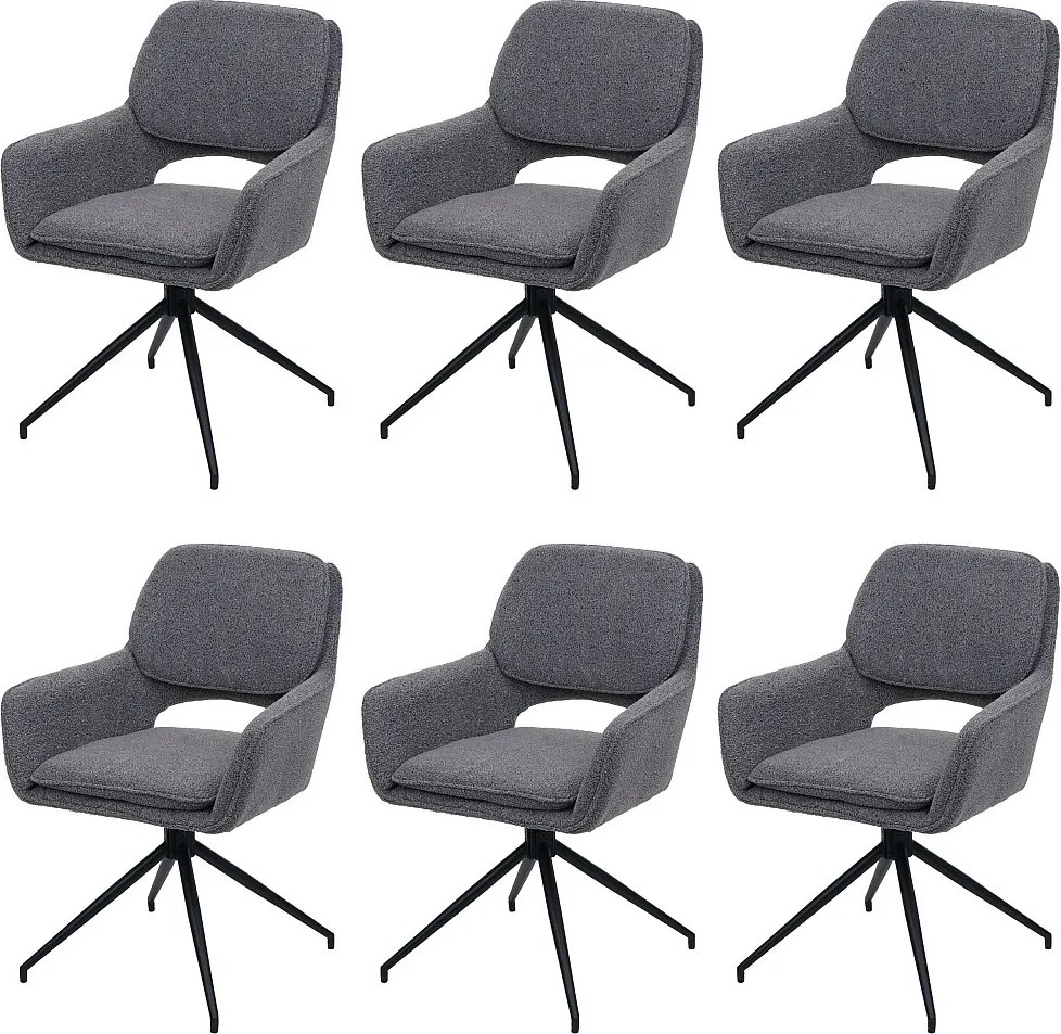 Krzesło do jadalni MCW-N74 (zestaw 6 sztuk),  szary