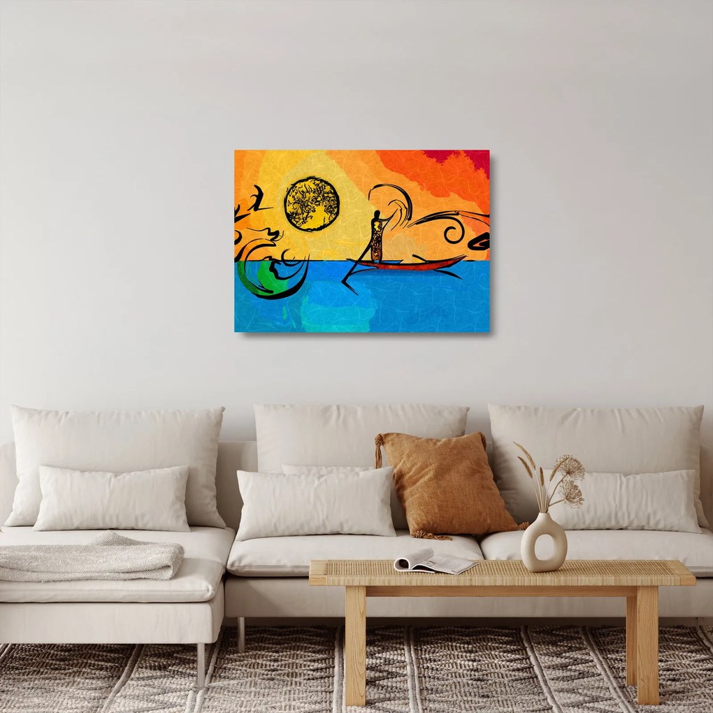 Obraz na szkle starożytnego obrazu (70x50 cm)