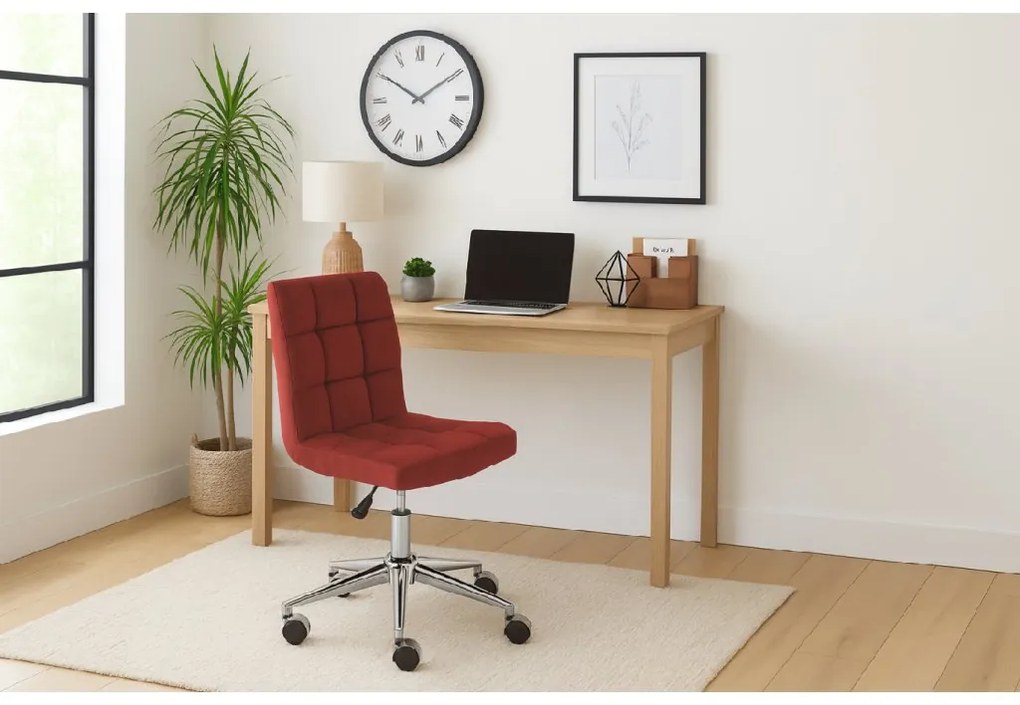 Bordowy fotel biurowy Q-020 VELVET