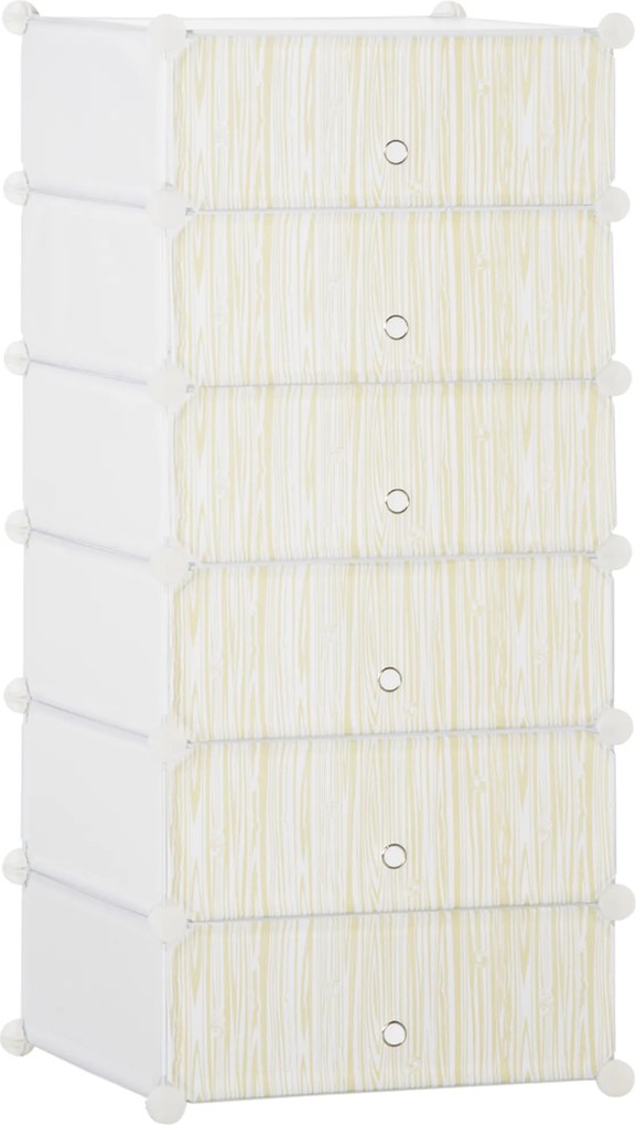 HOMCOM Modułowy System Regałów na 12 par butów, 49 cm x 36,5 cm x 108 cm, Biały