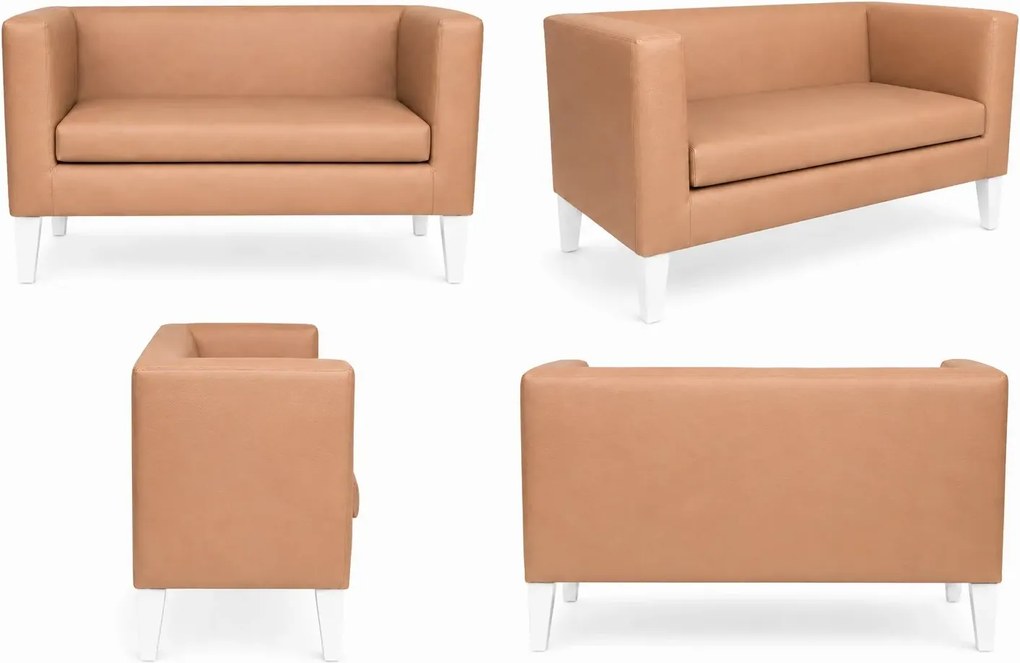Sofa Monaco : Kolor nogi - Biała, Kolor tkaniny - EKO-SKÓRA - 14D, Typ tkaniny - Eko-skóra , Wysokość nogi - 20 cm