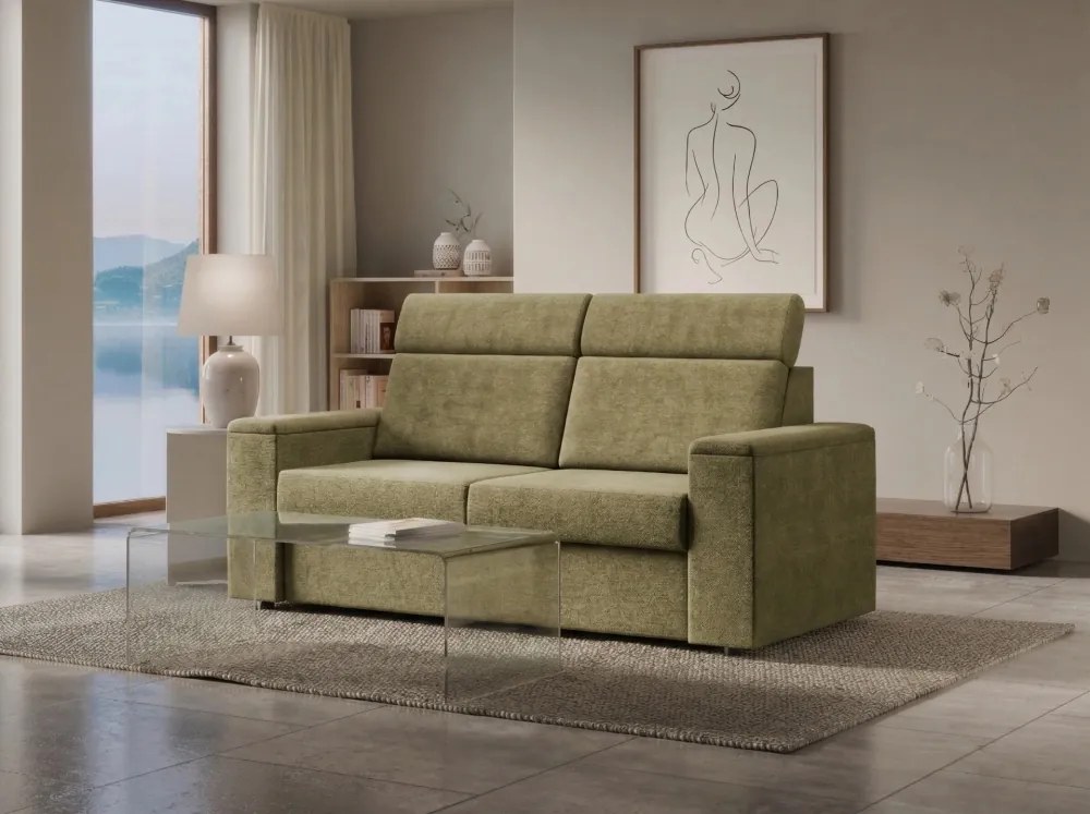 Sofa - kanapa do spania Volta 160x200 cm, z pojemnikami, materacem i stelażem włoskim