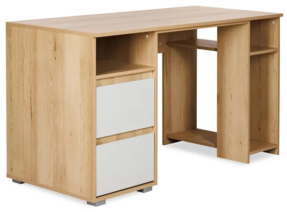 Biurko młodzieżowe DALIA 138cm buk/szare LITTLE SKY