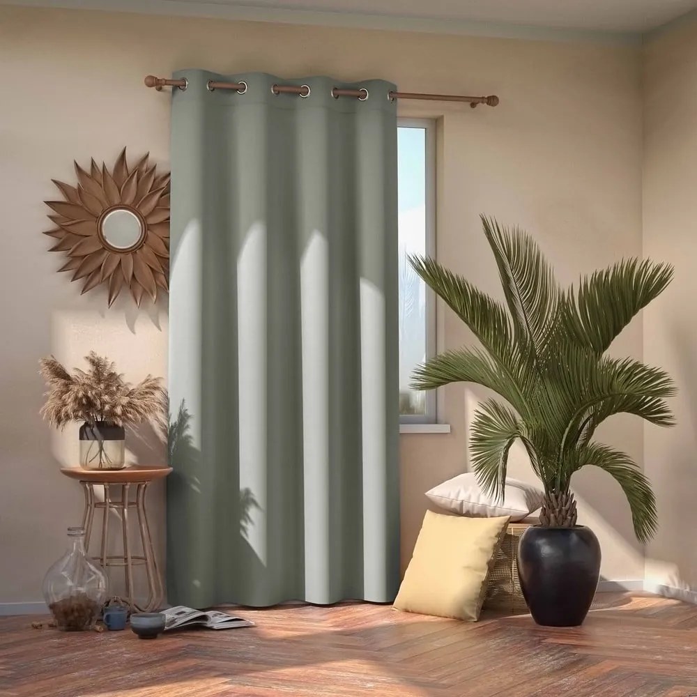 Szara zasłona częściowo zaciemniająca (dimout) 140x245 cm Kierra – Restilo