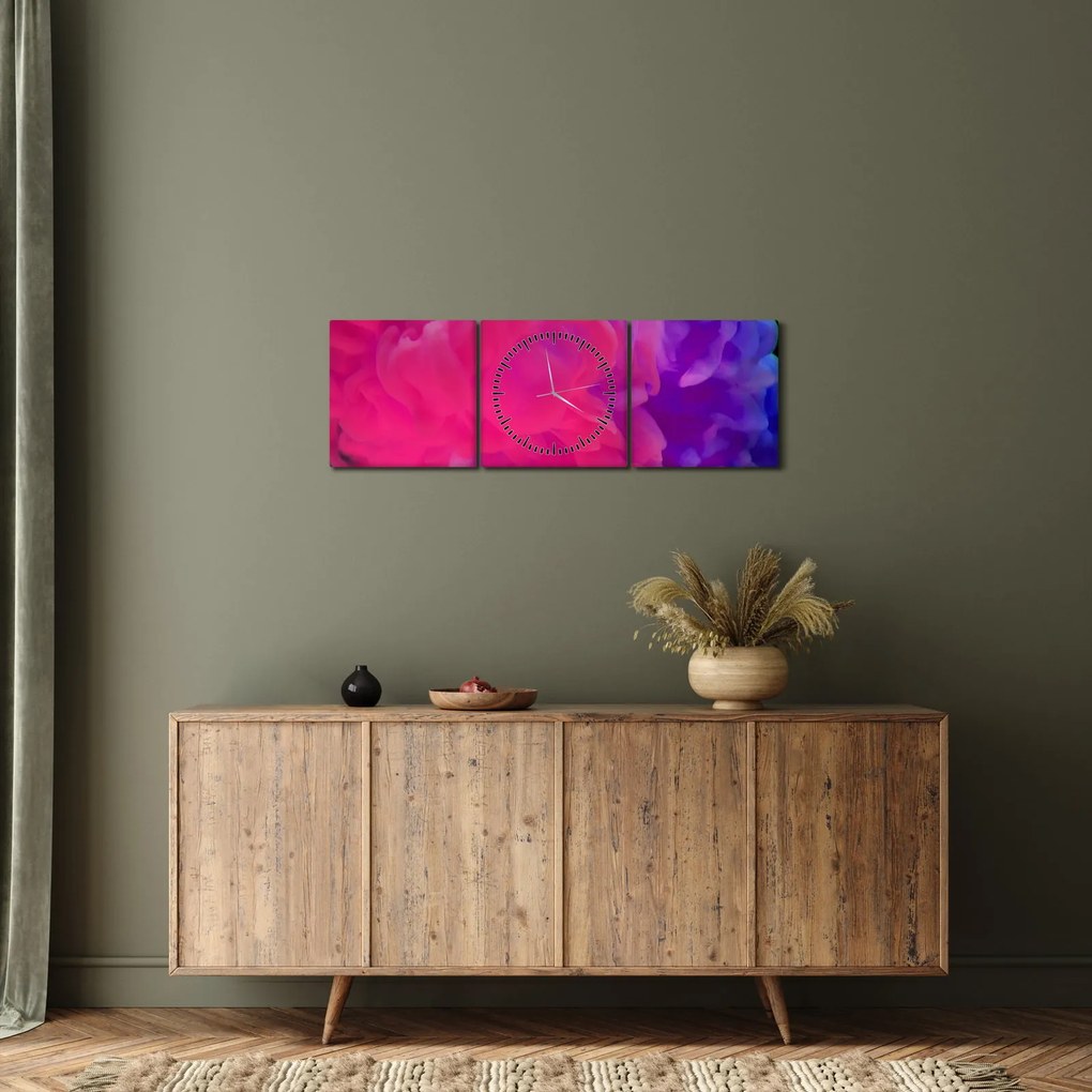 Obraz abstrakcji (z zegarem) (90x30 cm)