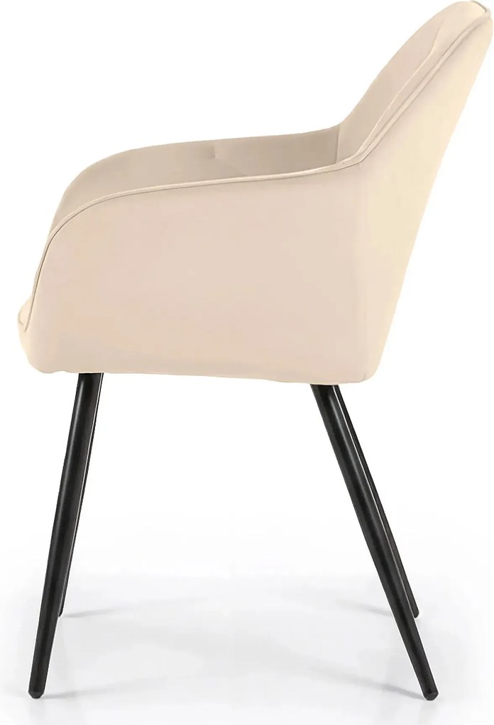 Zestaw 4 beżowych krzeseł pikowanych P4-P02