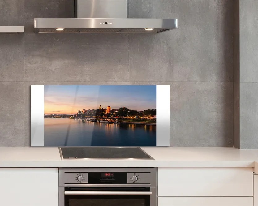 Panel Szklany Zachód Słońca nad Zamkiem na Wawelu