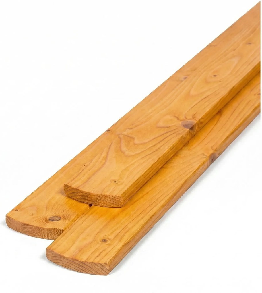 Sztachety, zaokrąglone, jasna lazura, 10 szt., 20 x 95 x 1000 mm