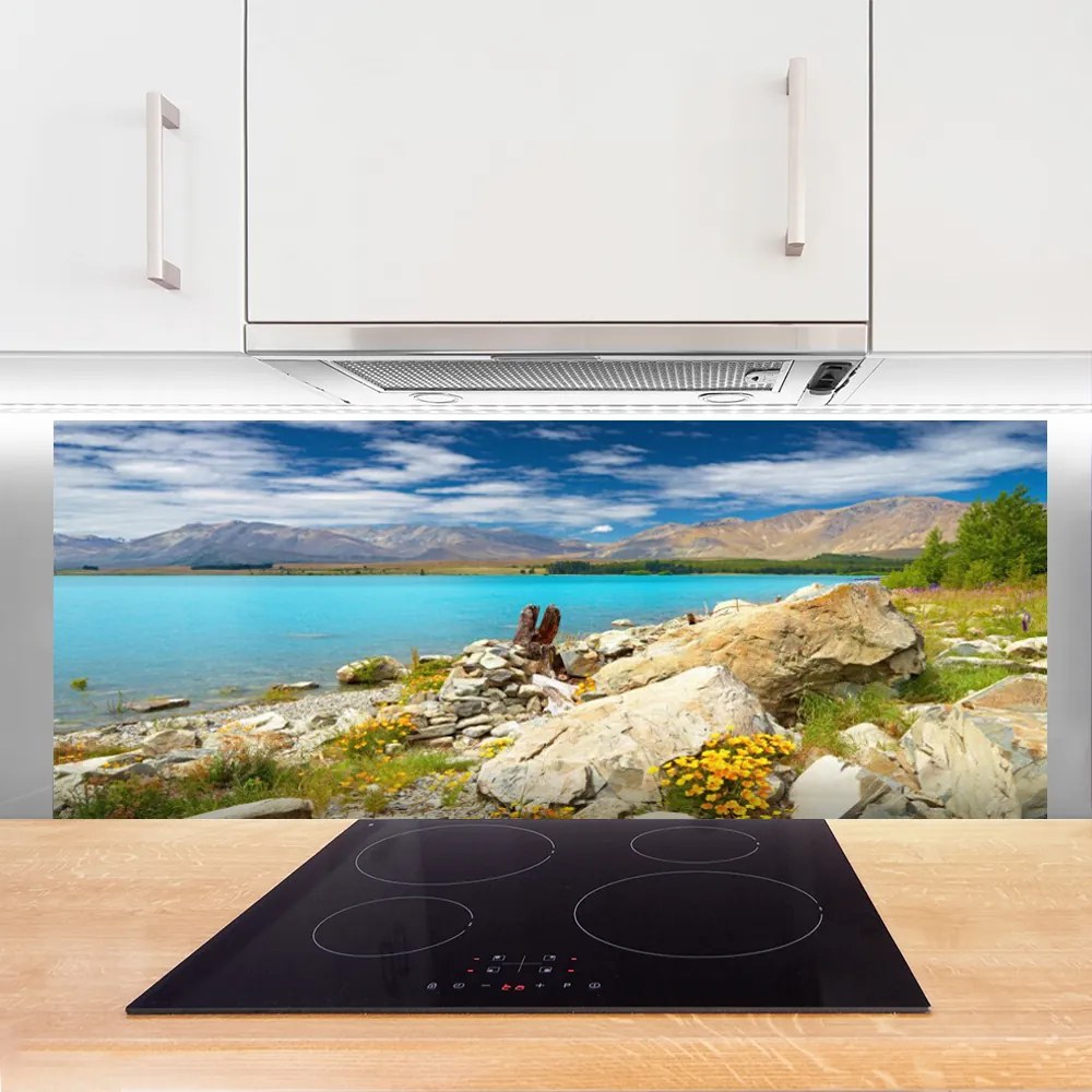 Panel Szklany do Kuchni Skały W Morskiej Tonii