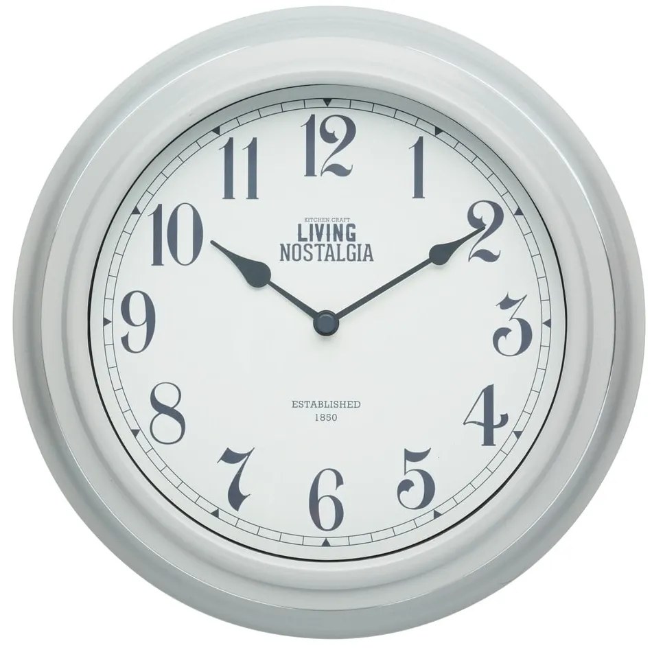 Zegar ścienny Kitchen Craft Living Nostalgia Grey, ⌀ 25,5 cm