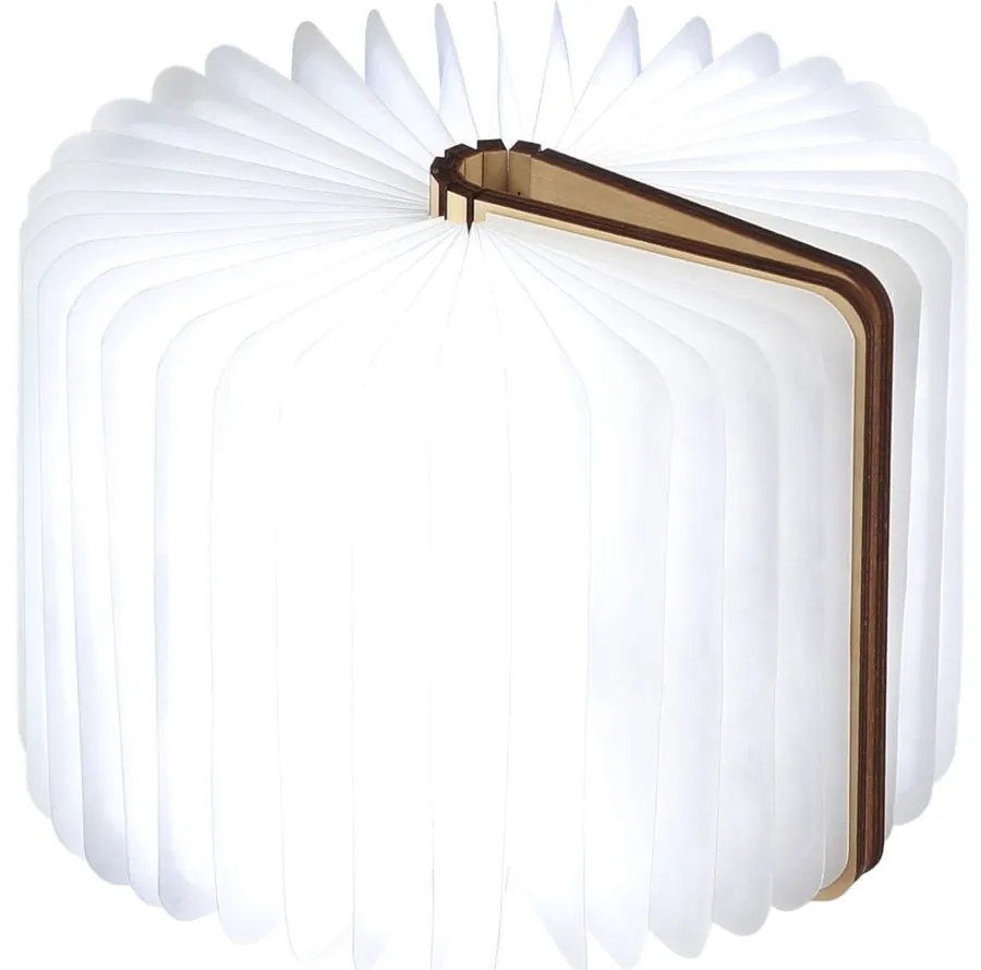 Brązowa lampa stołowa LED z tekstylnym kloszem (wysokość 2,5 cm) Booklight – Gingko
