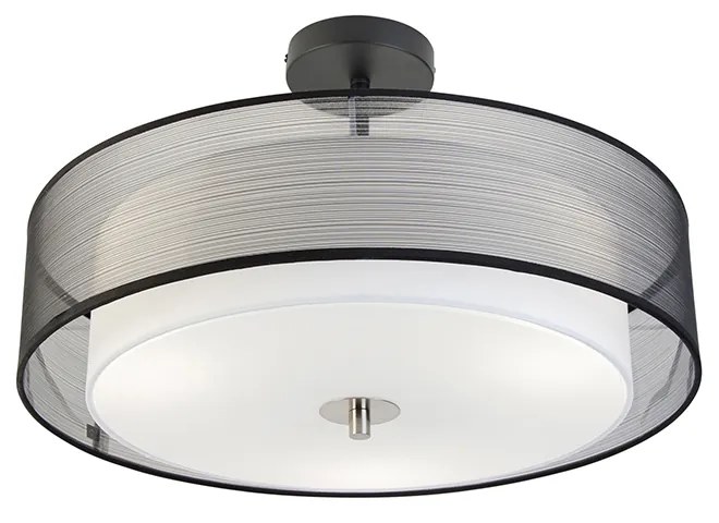 Inteligentna lampa sufitowa czarna z białą 50 cm z 3 WiFi A60 - Drum Duo Nowoczesny Oswietlenie wewnetrzne